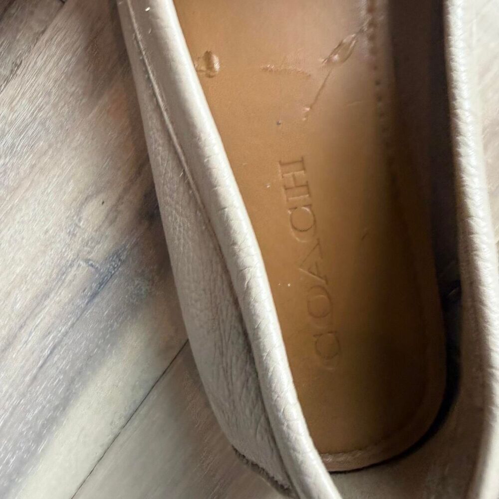 Coach Women's Cream and Tan Loafers - Picture 6 of 7